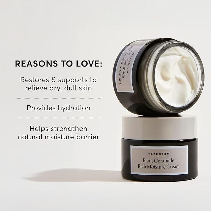 Naturium Plant Ceramide Rich Moisture Cream Jumbo, Hydrating & Anti-Aging Skincare, 3.5 oz