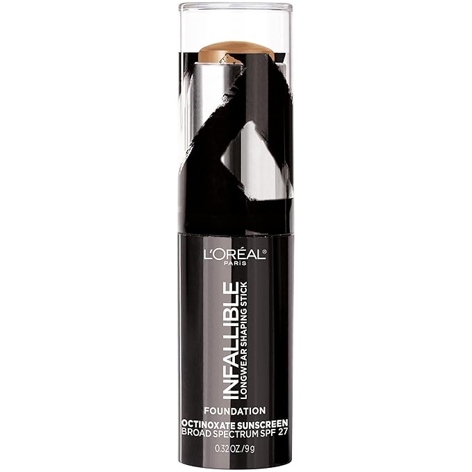 L'Oreal Paris Makeup Infallible Longwear Shaping Stick Foundation, 410 Cocoa, 1 Tube, 0.32 Ounce