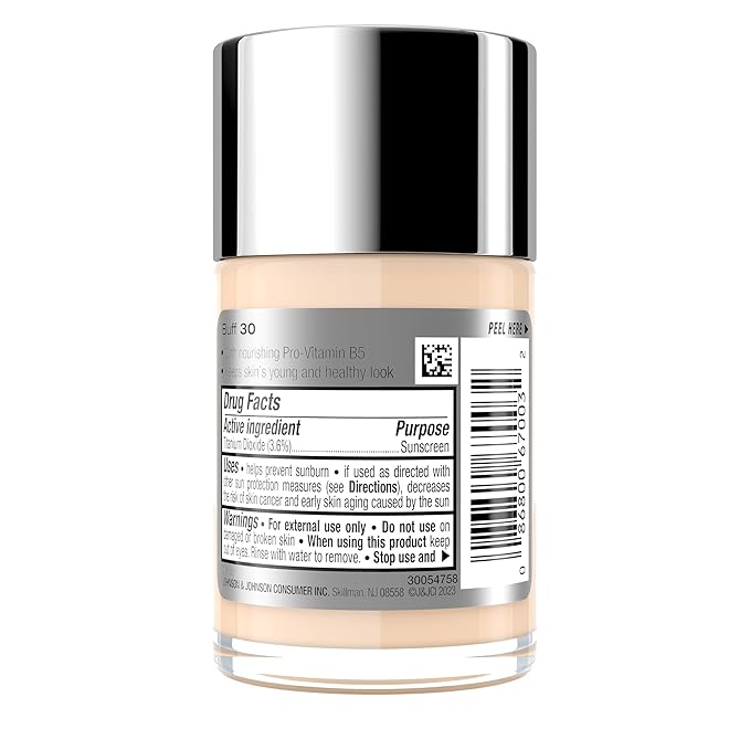 Neutrogena Healthy Skin Liquid Makeup Foundation with Broad Spectrum SPF 20 Sunscreen, Medium Coverage Foundation with Nourishing Pro-Vitamin B5, Buff 30, 1 fl. oz