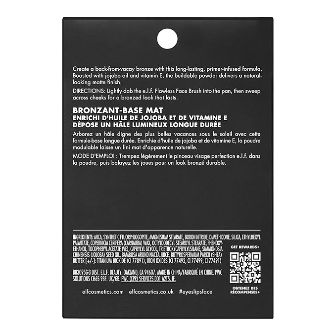 e.l.f. Primer-Infused Bronzer, Long-Lasting, Lightweight & Buildable Powder Bronzer, Delivers A Matte Finish, Vegan & Cruelty-Free, Fresh Tan