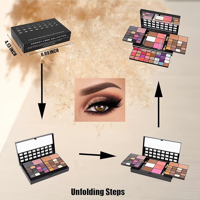 74 Colors Makeup Kit - Makeup Sets - Makeup palettes with 36 Eyeshadow - All in One Makeup Kit for Women and Girls Full Kit for Valentine's Day Gifts