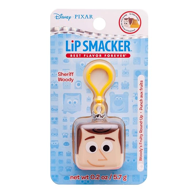Lip Smacker Pixar Cube Balm, Woody, 1 Lip Balm in a Collectable Key Chain