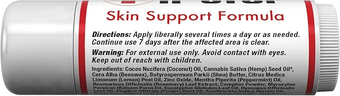 H Stop Lip Balm with Shea Butter, Peppermint Oil, Tea Tree, Lemon Balm, Zinc, Coconut and More for Clear and Healthy Skin Care, Discreet Blister Support Moisturizer, 0.5 oz