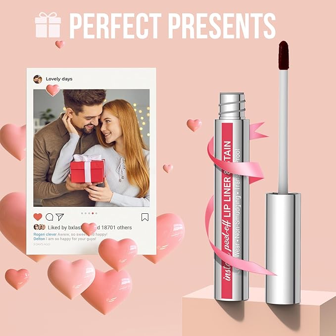 iMethod Lip Stain - Lip Liner Stain, Natural Long Lasting Lip Stain Peel Off, Waterproof Stay On All Day, Transfer-Proof, Highly Pigmented, Instant Peel Off Color, Cocoa