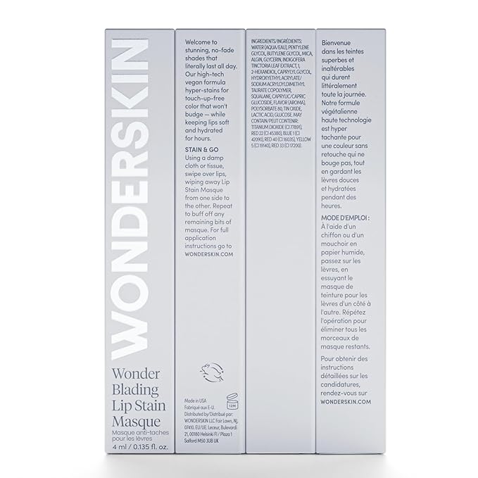 Wonderskin Wonder Blading All Day Lip Stain Peel Off Masque - Long Lasting, Waterproof and Transfer Proof Nude Lip Tint, Matte Finish Peel Off Makeup (Adore Masque)