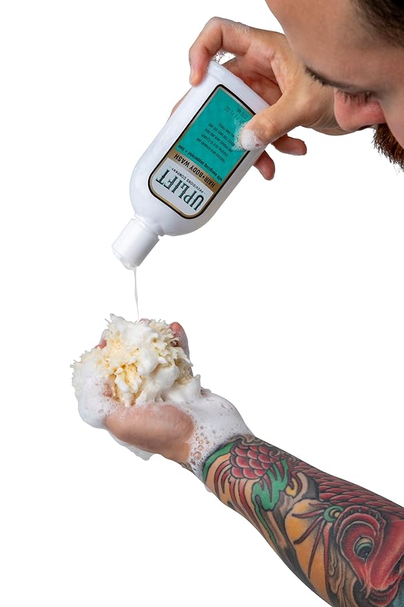 Uplift’s Luxury Shave Set for All: Pamper Yourself with Our Sulfate-Free Hair & Body Wash and Plant-Infused Shave Gel, Complete with a Handmade Wooden Razor for the Perfect Shave