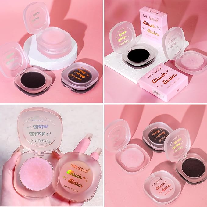 Cream Blush Makeup, Natural Pink/Black Glossy Face Blusher, Color Changing Cream Blush for Cheek and Lip Tint, Blendable Formula, Matte and Dewy Finish Lightweight Blush Makeup (Black, One)