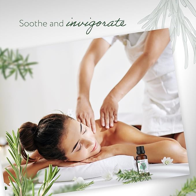 HBNO California Bottled Organic Rosemary Essential Oil 1 fl oz (30ml) - USDA Certified Organic Rosemary Essential Oil for Aromatherapy, Soap Making, DIY, Fragrances, Diffuser