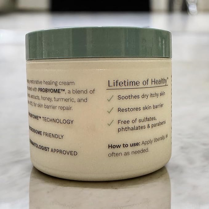 Yobee Body & Face Moisturizing Cream for Dry, Sensitive Skin | Probiotic extracts, Honey, Turmeric, Vitamin B12, Ceramides, Shea Butter | Fragrance Free | For Kids & Adults (3)