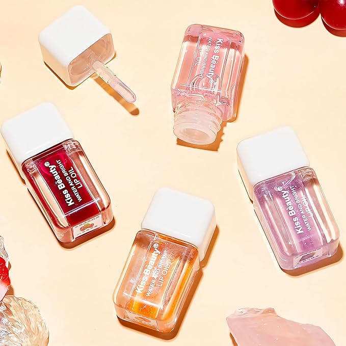 Plumping Lip Oil,Lip Gloss Hydrating Tinted Lip Balm Lip Care Transparent Toot Lip Oil Tinted Lip Glow Oil Long Lasting Nourishing Non-sticky Repairing Lightening Lip Lines Shine Primer Lip TintïŒGrape)