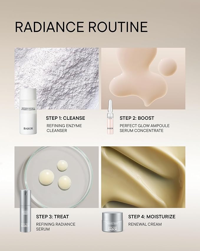 BABOR Refining Enzyme & Vitamin C Cleanser, Enzyme Powder Cleanser, Exfoliating Face Wash Polish, Gentle Facial Scrub to Brighten and Even Complexion