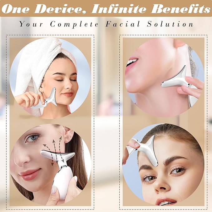 Facial Massager for Women and Men – Face Roller for Skin Tightening, Wrinkle Reduction, Anti-Aging, Face Lifting, Skin Care, Beauty Tool for Jawline, Neck Massager, Rechargeable Home Spa Device,