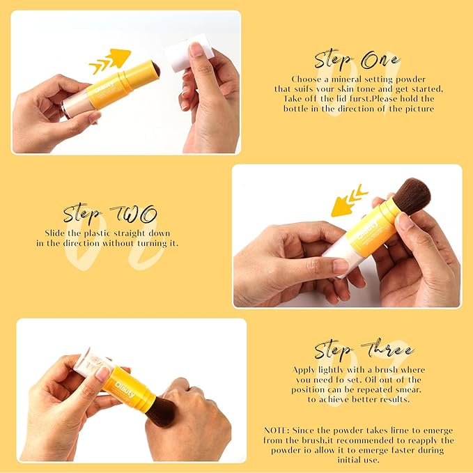 Mineral Sunscreen Setting Powder, SPF 35, Translucent Setting Brush Powder for Face, Long Lasting Oil Control Matte Loose Powder, Lightweight, Breathable (02# Medium)