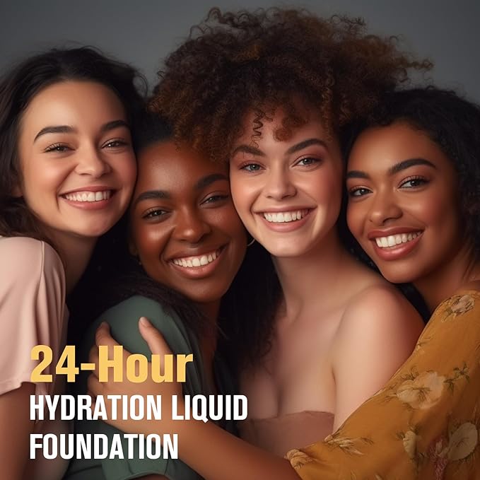 UCANBE Matte Liquid Foundation with Brush, Serum Foundation Face Makeup with Hyaluronic Acid, Medium to Full Coverage Waterproof Oil Control Longwear, for Mature Skin, Natural Ivory, 1 fl. oz.