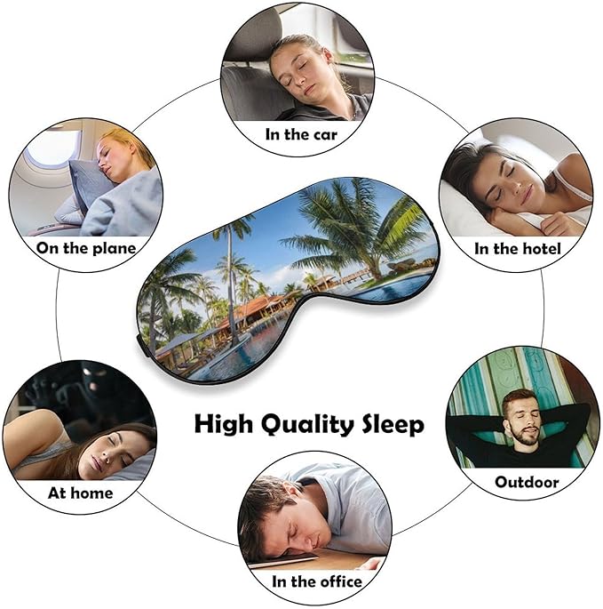 Custom Personalized Sleep Eye Mask Add Any Photo Text Logo Design Your Own Soft Blindfold Eyemask Blackout Eye Cover for Men Women Home Travel Offices, Indigo, 8.1"x4.1"