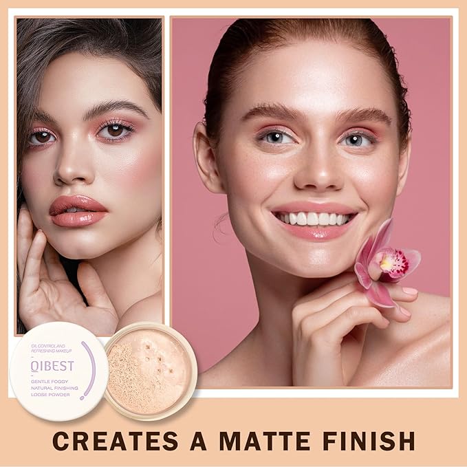 Setting Powder Loose Face Powder Lightweight Soft Smooth Brighten Minimizes Pores Long Lasting Oil Control Loose Powder Makeup For Matte Flawless Finish 00#Prism
