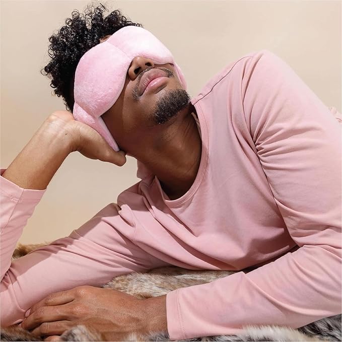 Nodpod Gentle Pressure Sleep Mask | Patented Light Blocking Design for Sleeping, Traveling & Relaxation - Blush Pink