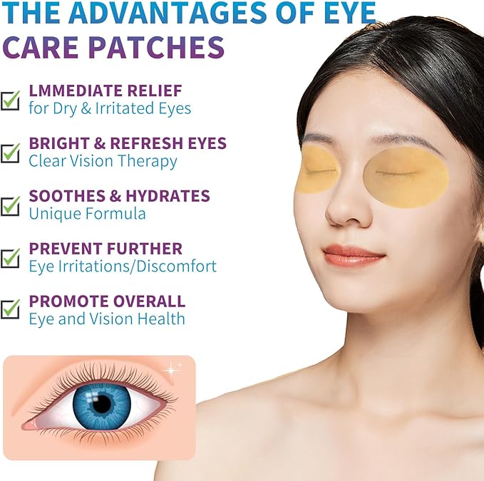 Eye Care Patch 20PCS Eye Pads for Tired Eyes & Dry Eyes Eye Cooling Pads for Puffy Eyes, Office Eye Relief & Refresh Refresh and Revitalize Tired Eyes