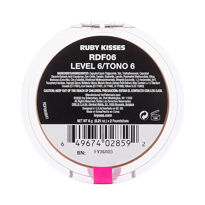 Ruby Kisses 3D Face Creator Cream Foundation & Concealer, 12 Hours Long Lasting, Medium to Full Coverage, Non-Greasy, Ideal for Makeup & Contour Palette (Level 6)
