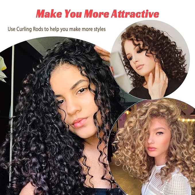 30PCS 9.45" Heatless Flexible Curling Rod, Skinny Small Flexi Rod Soft Twist Foam Hair Rollers for Tight Curl Women Girl Home Use Long and Short Hair (0.31 x 9.45 Inch, Pink#)