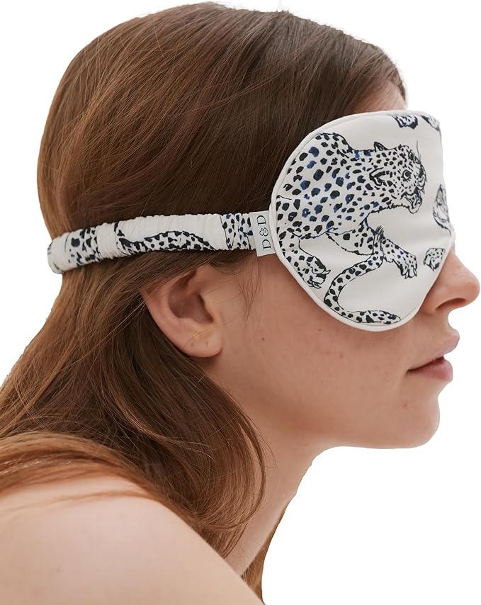 Desmond & Dempsey Cotton Luxe Eye Mask (Jag Print Cream)