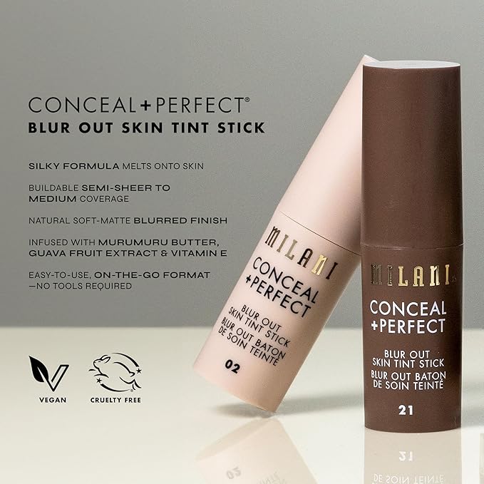 Milani Conceal + Perfect - Skin Tint Stick, Blur Out Tinted Moisturizer Makeup, Shade 006