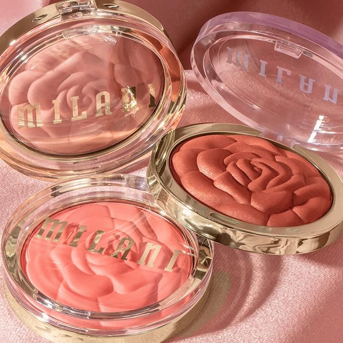 Milani Rose Blush, Powder Blush for Cheeks, Cruelty Free Makeup - Shape, Contour & Highlight Face for a Natural Matte Finish -Romantic Rose
