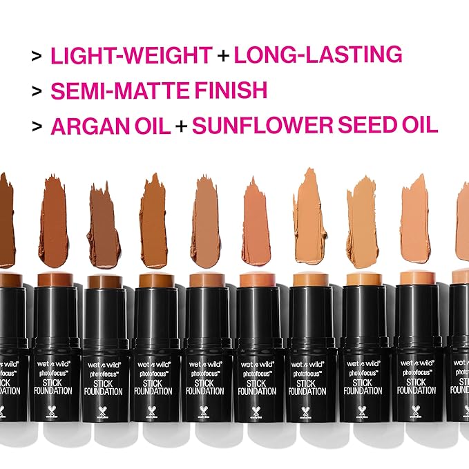 wet n wild Photo Focus Matte Foundation Stick Makeup, Soft Ivory | Vegan & Cruelty-Free
