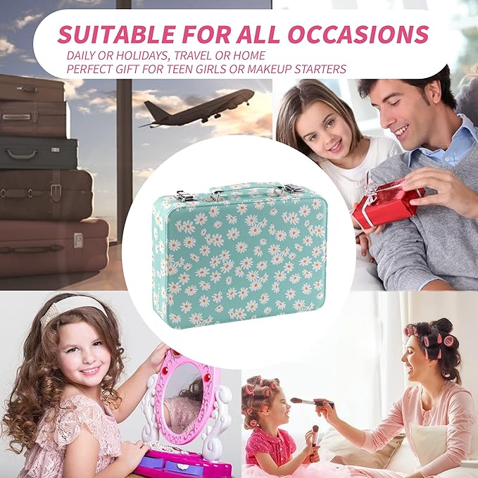 Hot Sugar Makeup Kit for Teenager Girls 10-12, All in One Beginner Makeup Kit for Women Full Kit, Teen makeup kit Cosmetic Gift Set on Birthday Christmas (MINT DAISY)