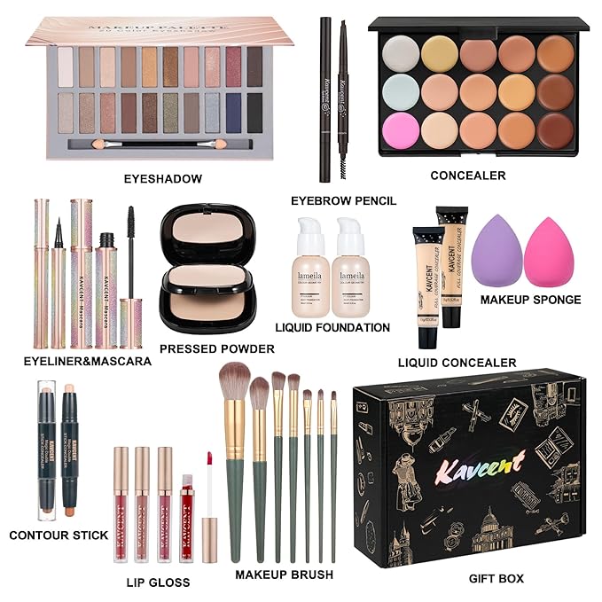 Makeup Set Makeup Kit for Women Full Kit Makeup Sets for Teens Women Gift Eyeshadow Palette Lipgloss Foundation concealer Makeup Kits forTeenager