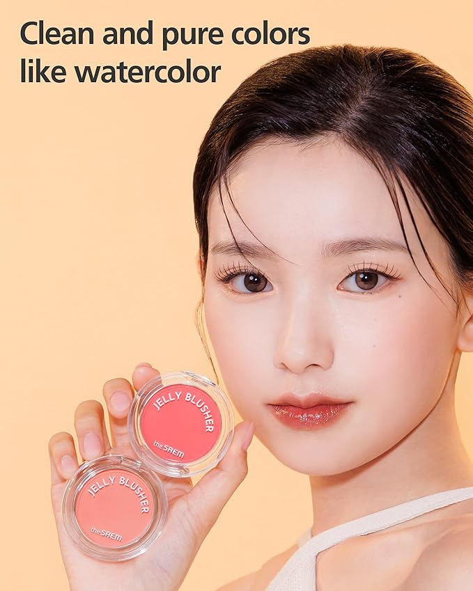 THESAEM Jelly Blusher PK01 Sweet Petal - Velvety Finish Soft Jelly Powder Cheek - Easy Blending Formula- Lightweight, Smooth, Natural Buildable Blusher