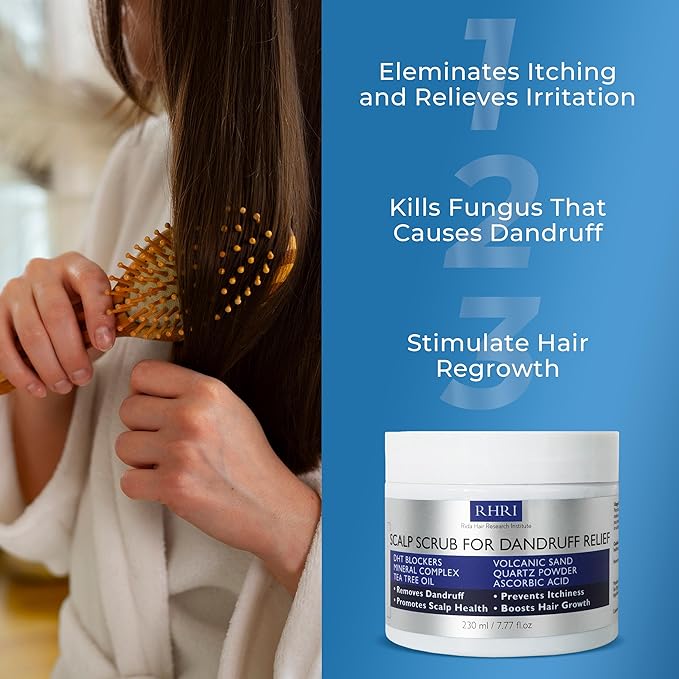 Anti Dandruff Scalp Scrub for Men and Women | Hair Treatment with Tea Tree Oil & DHT Blockers | Removes Dandruff, Soothes Itchy Scalp and Boosts Hair Growth | Enriched with Mineral Complex