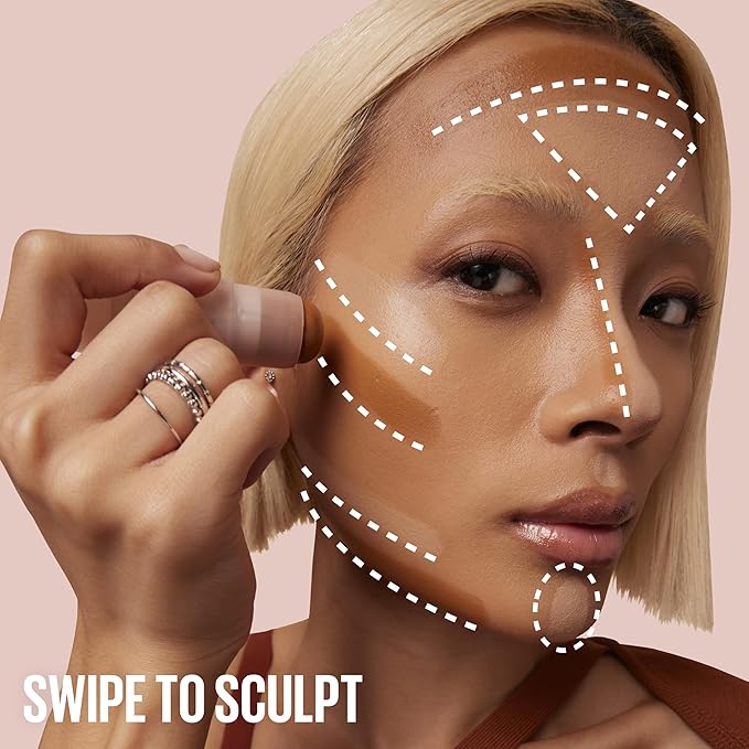 Maybelline Lifter Stix Multi-Use Face Stick - Contour, Bronzer, Concealer and Foundation Stick, All-In-One Creamy Face Makeup with Cranberry Seed Oil, 30, 1 Count