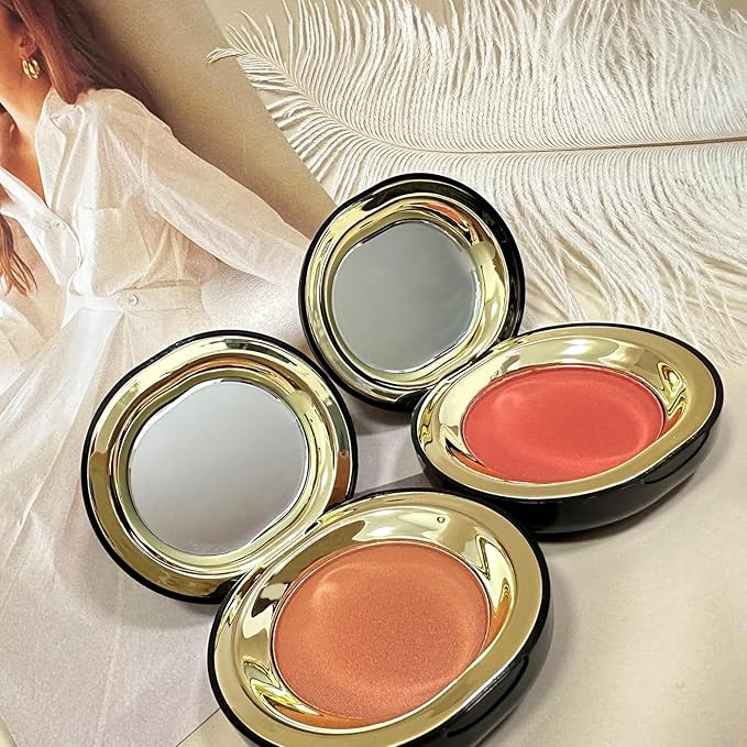 Face Blush for Cheeks Waterproof Cream Blush makeup, Soft Face Blush Natural Makeup Lightweight & Natural Matte Finish Long Lasting Makeup Easy to Smudge and Apply Blushes for Beginne(Coral Orange)