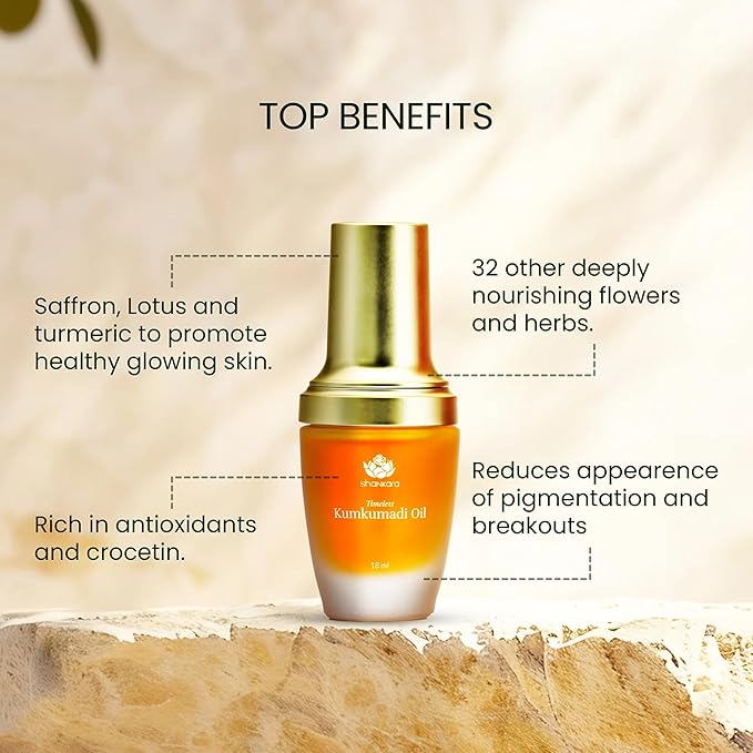 Shankara Kumkumadi Oil with Pure Saffron and Ayurvedic Herbs (Original Aroma 18ml)