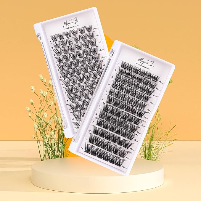Cluster Lashes 72 Individual Lashes Clusters Eyelash Extensions False Eyelashes DIY Lash Extension Reusable False Eyelashes Natural Look Mix 10-16mm C D Curl-DM27