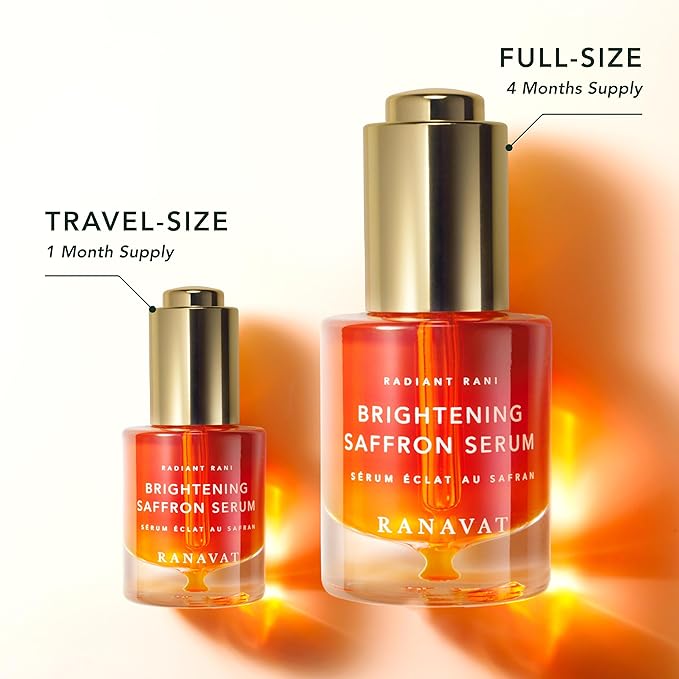 Brightening Saffron Serum - Discoloration Correcting Face Serum, Dark Spot Corrector, Vitamin C Alternative & Hyperpigmentation Treatment - Leaves Skin with a Healthy Glow (0.17 oz)