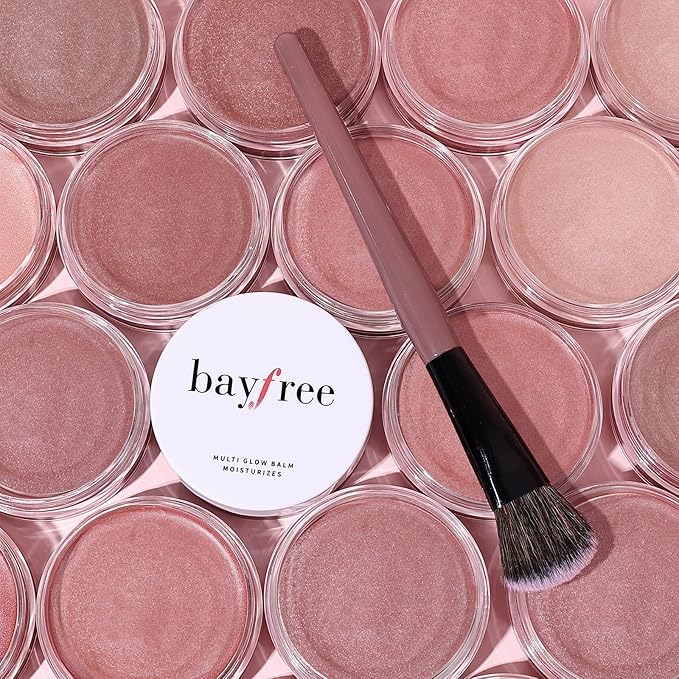 Multi Cream Blush & Blush Brush Set, Korean Makeup Blush for Cheeks, Multi-Use Face Balm, Lightweight & Hydrating, Blendable Color, Non-Greasy, Soft Bristles for Radiant Finish (Pink Sakura)