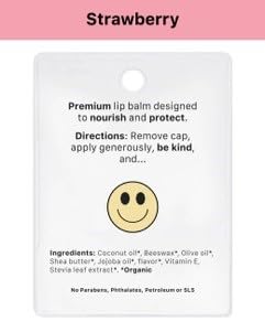 Kind Lips Lip Balm - Nourishing & Moisturizing Lip Care for Dry Lips with Shea Butter, Beeswax & Vitamin E | Strawberry Flavor | 0.15 Oz (Single Tube)