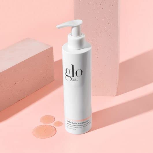 Glo Skin Beauty Hydra-Bright AHA Cleanser | Foaming Gel Cleanser Removes Makeup, Gently Exfoliates, Hydrates and Brightens Skin (6.7 Fl Oz)