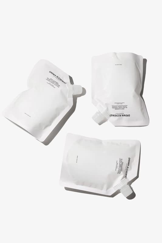 Grown Alchemist Body Cleanser REFILL Pouch: Geranium, Tangerine, Cedarwood. Gentle Body Wash that Hydrates and Cleanses Skin, 500 ml