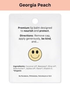 Kind Lips Lip Balm - Nourishing & Moisturizing Lip Care with Shea Butter, Beeswax & Vitamin E | Georgia Peach Flavor | 0.15 Oz (Single Tube)