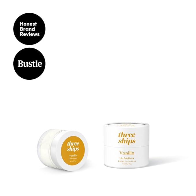 Three Ships Lip Treatment Kit - Buttercream Hydrating Lip Mask and Vanilla Lip Exfoliator – Soothing Natural Lip Care for Dry, Damaged Lips – As Seen on Dragons’ Den, 2 x 15g