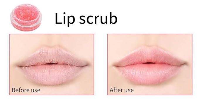 Lip Scrub, Lip Scrubs Exfoliator, Sugar Lip Polish, Lip Exfoliator Scrubber for Chapped and Dry Lips, Lip Moisturizer, Lip Care Products, (2 strawberries)