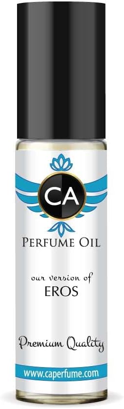 CA Perfume Impression of Eros For Men Replica Fragrance Body Oil Dupes Alcohol-Free Essential Aromatherapy Sample Travel Size Concentrated Long Lasting Attar Roll-On 0.3 Fl Oz/10ml