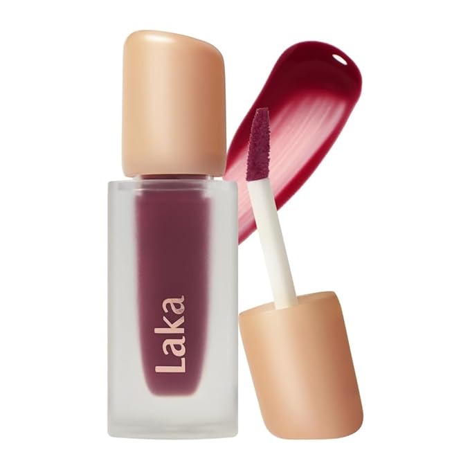 Laka Fruity Glam Tint, 4.5g/0.15 oz., Glowing Lip Stain with Wide Color Spectrum, Hydrating & Lightweight Texture, Long-Lasting Bold Stain, Non-Sticky, Vegan, K-Beauty (#115 Envy)