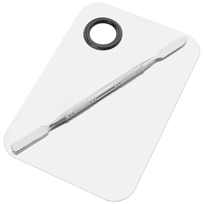 Professional Pro Stainless Steel Makeup Palette, Professional Cosmetic Mixing Makeup Palette Spatula Makeup Artist Tool, 1.0 Count