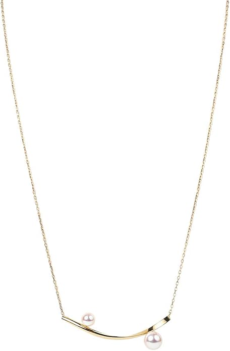 Japanese 4.5-6.0mm Akoya Cultured Pearl Pendant Necklace for Women with 18K Yellow Gold | Stylish Design Excellent Gift | Pearl Necklace