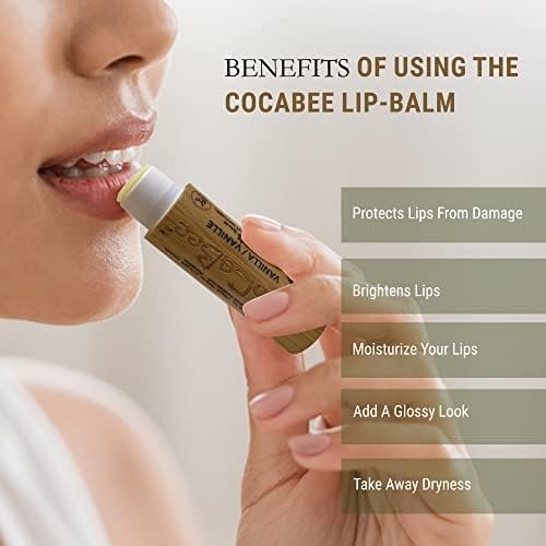 Chapstick Lip Balm Lip Moisturizer For Dry & Chapped Lips 100% Organic Lip Balm For Soft And Shiny Lips Cute And Portable Lip Care Balm for Kids and Women's With Bamboo Packaging (Peppermint)