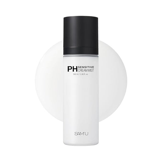 SAM'U PH Sensitive Cream Mist, Ceramide Face Mist, Hypoallergenic Facial Spray with Hyaluronic Acid & Centella, Hydrating & Quick Absorbing, Korean Skin Care for Dry & Sensitive Skin, 3.38 Fl. Oz